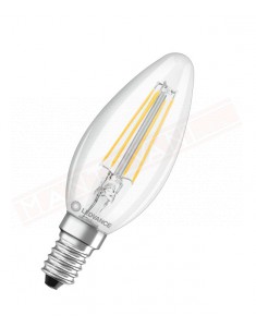 Ledvance lampadina led B 4w osram lampadina led oliva E14 827 classe energetica E 4 W =40 470 lumen 2700 K 35x100 mm no dim