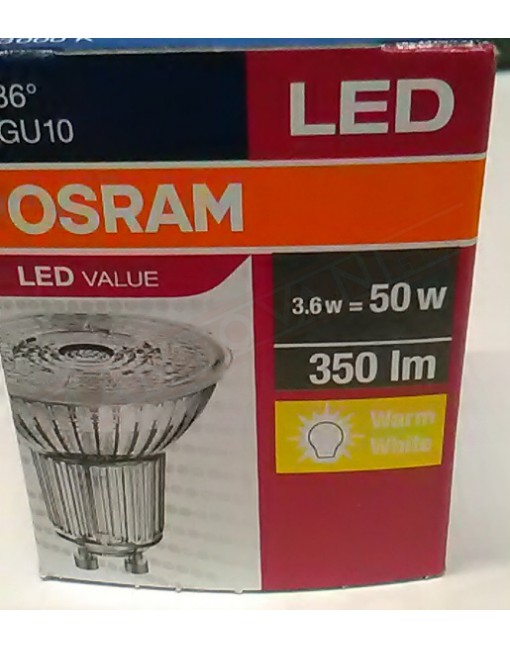 Ledvance lampadina led par 16 GU 10 3.6W = 50 W non dimm 830 classe energetica A++ 350 lumen 3000 K 50X54 MM