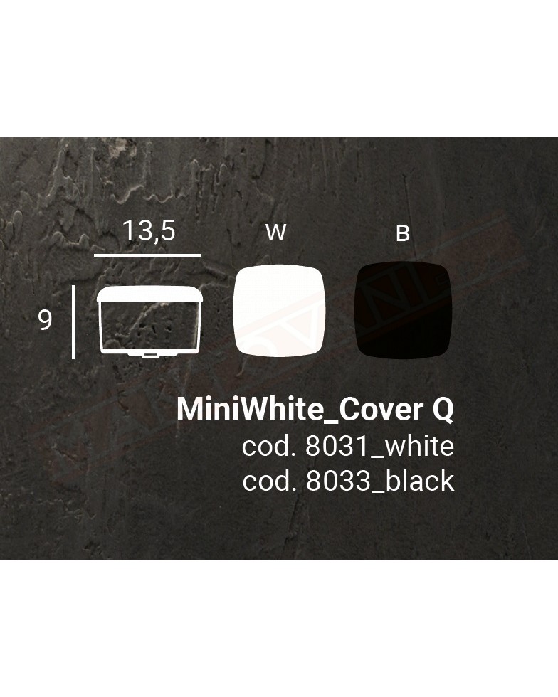 Linealight Miniwhite Cover Q luce a parete per esterni a led 4w 405 lm 3000k ip65 cm 13.5x13.5 h 9 nera