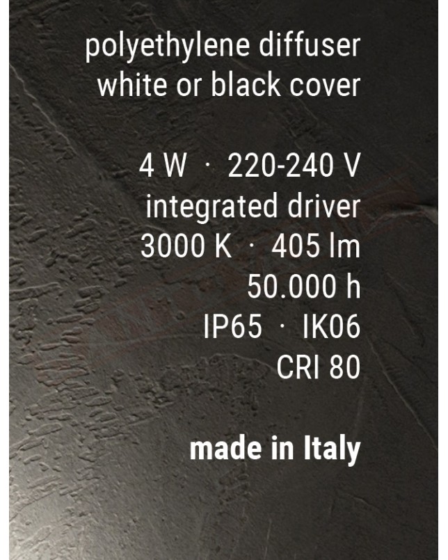 Linealight Miniwhite Cover Q luce a parete per esterni a led 4w 405 lm 3000k ip65 cm 13.5x13.5 h 9 nera