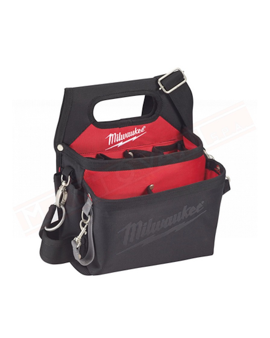 Milwaukee borsa portautensili aperta da agganciare a cintura o portare con pratica maniglia ideale per elettricisti