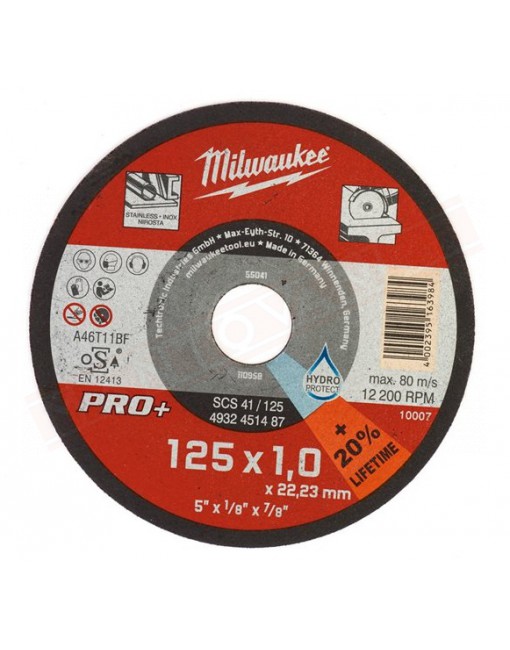 Milwaukee disco taglio diametro 125 spessore 1 mm