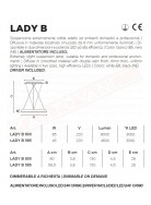 Icone Lady B sospensione verniciata nera a led 45w 4500lm 3000k diametro 58 h.150 max