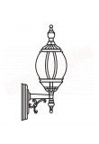 Moretti lampada per esterni a parete nera in alluminio pressofuso altezza cm 57 sporgenza cm 30 attacco e27