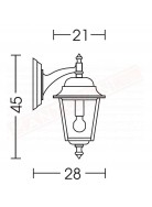 Moretti lampada per esterni a parete nera in alluminio pressofuso altezza cm 45 sporgenza cm 28 attacco e27