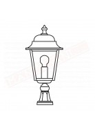 Moretti lampada per esterno nanetto per fissaggio a terra o su muretto h. 54
