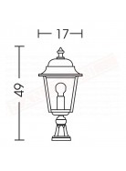 Moretti lampada per esterno nanetto per fissaggio a terra o su muretto h. 49