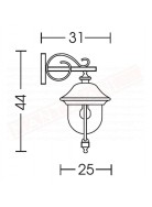 Moretti lampada per esterni a parete nera in alluminio pressofuso altezza cm 46 sporgenza cm 31 attacco e27