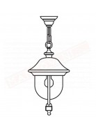 Moretti lampada per esterni a sospensione nera in alluminio pressofuso altezza cm 98 larghezza cm 25 attacco e27