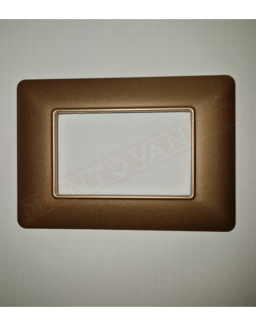 Mapam serie Joy placca oro satinato 3 posti in plastica compatibile con serie t.m.