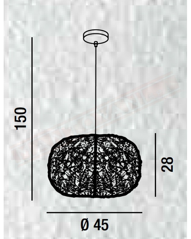 Perenz Pupa sospensione in acrilico semi trasparente ' e montatura cromo lucido diametro 45 1xe27
