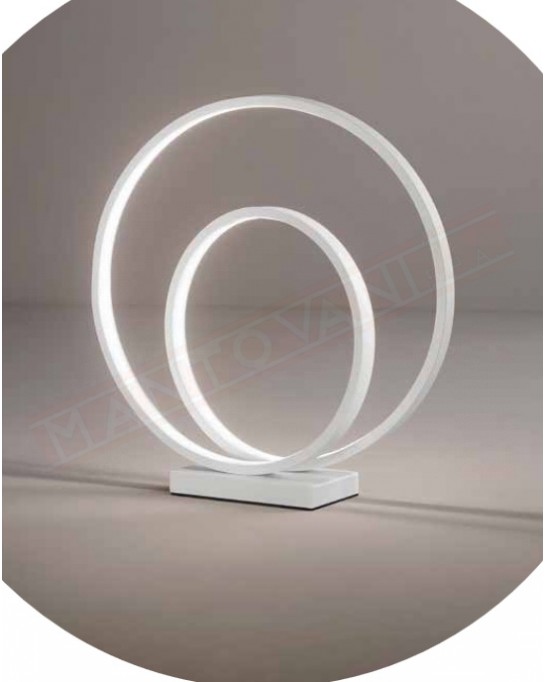 Perenz Ritmo lampada da tavolo in metallo e alluminio verniciato bianco opaco e diffusore in silicone luce led 28w 2240lm 3000k