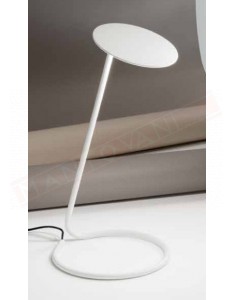 Perenz Kobra lampada da tavolo in metallo bianco opaco diametro 20 h 40 a led 5w 425lm 3000k