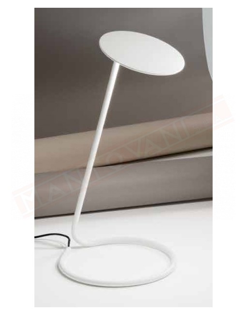 Perenz Kobra lampada da tavolo in metallo bianco opaco diametro 20 h 40 a led 5w 425lm 3000k