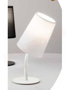 Perenz lampada da comodino con paralume bianco diametro cm 11 h.28 1xe14 montatura bianca