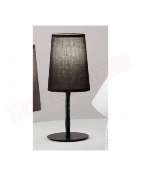 Perenz lampada da comodino con paralume nerodiametro cm 11 h.28 1xe14 montatura nera