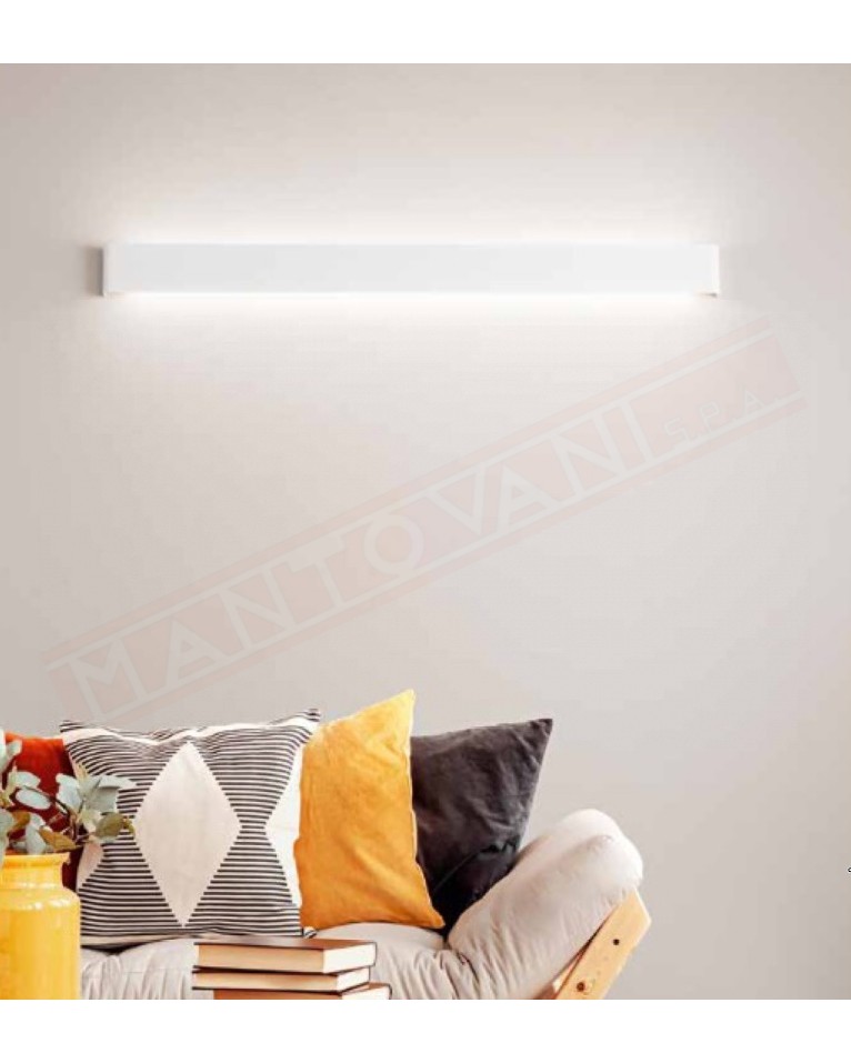 Way applique in metallobianco l.110 h. 9 sp 3.5 led 36w 3240lm 3000k