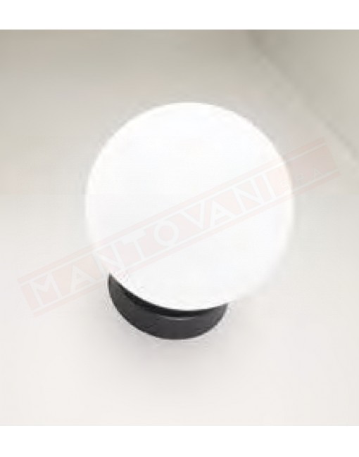 Perenz Maga lampada appoggio in vetro bianco montatura nera diametro cm 15 h. cm 17 1xe14