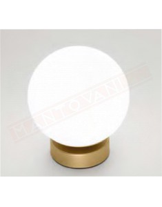 Perenz Maga lampada appoggio in vetro bianco montatura oro diametro cm 15 h. cm 17 1xe14