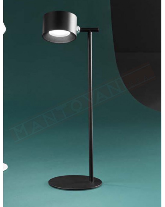 Perenz Kosmo lampada Magnetica nera da tavolo ricaricabile a led 3w 3000k dimmerabile a 3 step con accessorio per parete ip44