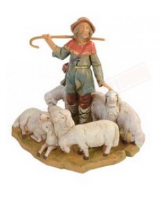 Fontanini 259c pastore con due greggi di pecore adatto per statuine del presepio da cm 12