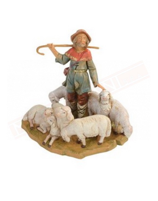 Fontanini 259c pastore con due greggi di pecore adatto per statuine del presepio da cm 12