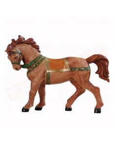 Presepi Fontanini cm 12 cavallo marrone bardato per statuine per presepio altezza cm 12