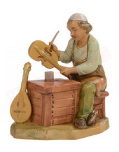 Fontanini liutaio seduto che lavora sul banco adatto per statuine del presepio da cm 12