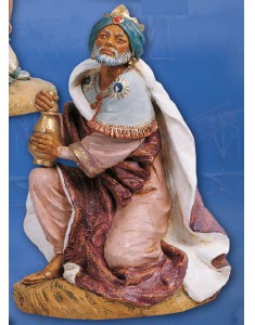 Fontanini re magio mulatto adatto per statuine del presepe da cm 45 decoro tipo legno
