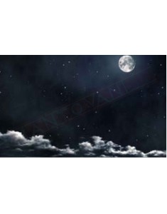 Sfondo per presepe carta cielo stellato con luna piena misure art 100x70
