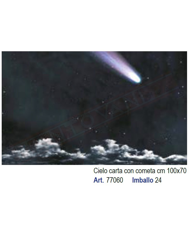 Sfondo per presepe carta cielo stellato con cometa misure art 100x70