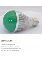 LAMPADA 220V LED E27 VERDE. LAMPADINA COLORATA DIMMERABILE