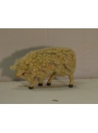 Melu' pecora per statuine presepe cm 14 con lana e muso che guarda in basso