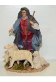 Melu' pastore con gregge pecore per presepe con statuine cm 14