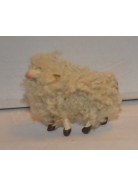 Melu' pecora per statuine presepe cm 8 con lana con muso che guarda dritto