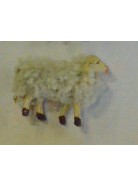 Melu' pecora per statuine presepe cm 8 con lana con muso che guarda dritto