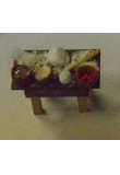 Melu' tavolo del panettiere con impasto pane e mattarello per presepe con statuine da cm 8 - 10 - 12