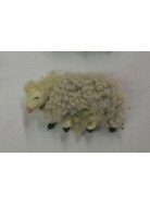 Melu' pecora per statuine presepe cm 8 con lana con muso che guarda in basso