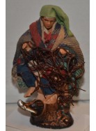 Melu' pescatore rete cm 8 . statuina per presepe per cm 8 fatta dai maestri napoletani