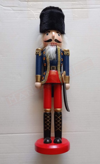 Pupazzo natalizio.Soldatino in legno con spada. Decorazione natalizia h 51 cm