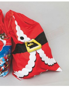 Sacco di babbo natale 50x70 in stoffa da riempire con i vostri regali con decoro giacca Babbo Natale