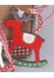 Addobbo per albero di Natale in legno cavallo a dondolo bianco 4x6cm