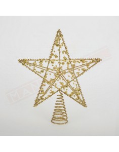 Puntale per albero di Natale cm 35 stella oro