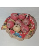 Cestino piccolo con mele per presepe con statuine da cm 19 a 12 misure circa 3.5 cm