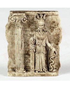 Parete antica con colonna e scultura tipo marmo. 6x1x7 accessorio in resina adatto anche per per presepio piccolo .