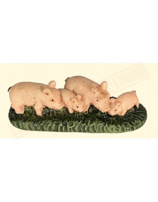 Famiglia di maiali per presepe h 2 cm adatti per statuine da 4 cm in su