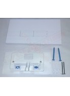 Pucciplast placca bianca 12 mm spessore a 2 pulsanti ricambio per cassette modello vecchio 330x180 mm completa di telaio