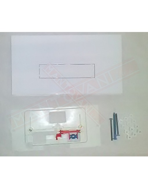 Pucciplast placca bianca 12 mm spessore a 1 pulsante ricambio per cassette modello vecchio 330x180 mm completa telaio
