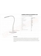 Fringe lampada da tavolo con braccio flessibile l.36 led 3.5w 180lm 3000k bianca