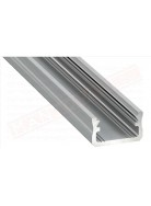 Profilo 2.02 metri alluminio anodizzato argento tipo A senza copertura prezzo al metro misure 16x9.28 mm copertura 2011-2012